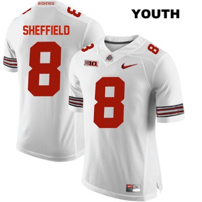 Youth NCAA Ohio State Buckeyes Kendall Sheffield #8 College Stitched Authentic Nike White Football Jersey TY20L05ZO